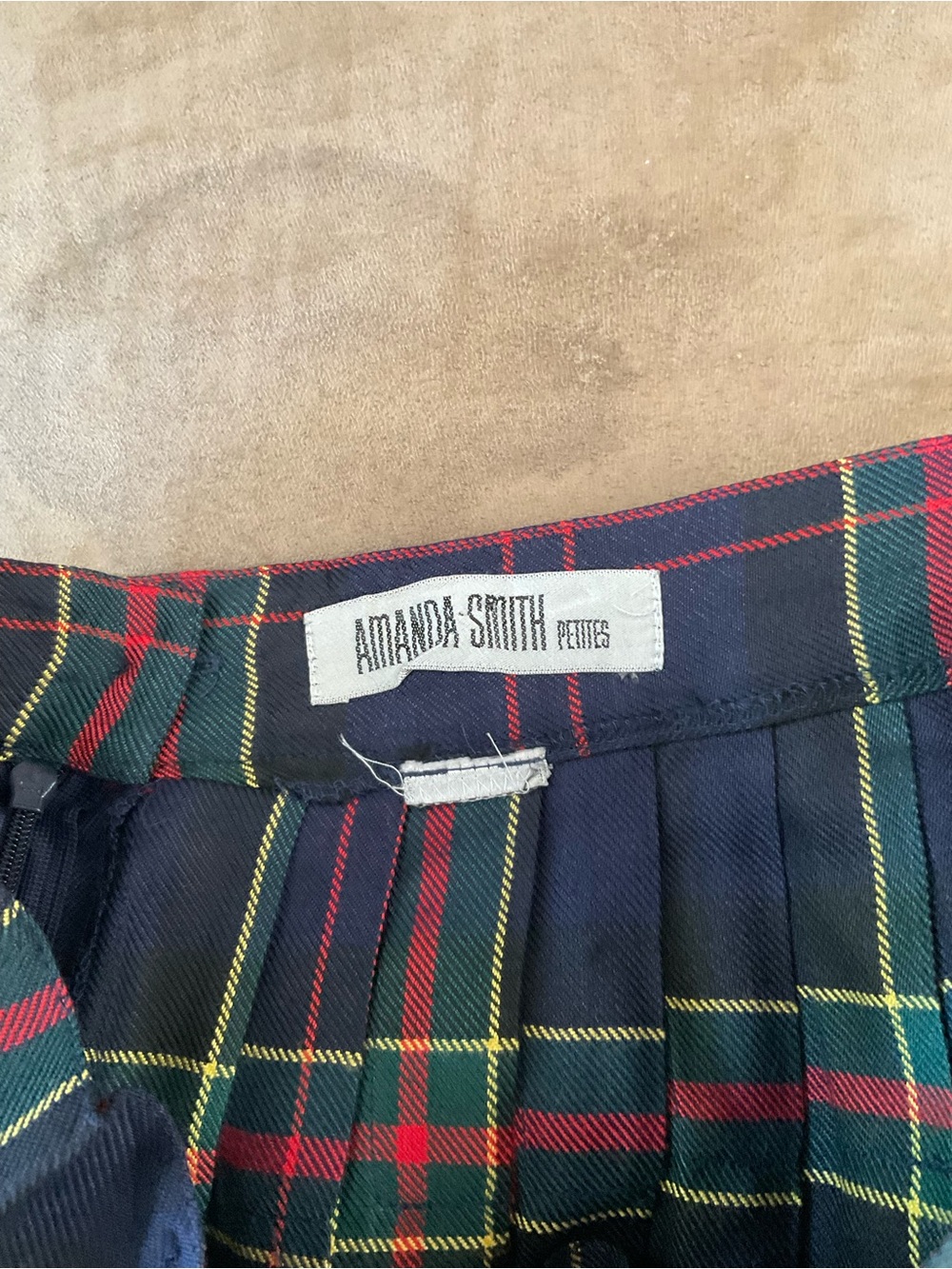 Vintage Amanda Smith Tartan Plaid Pleated Midi Skirt Dark Academia - Picture 4 of 6